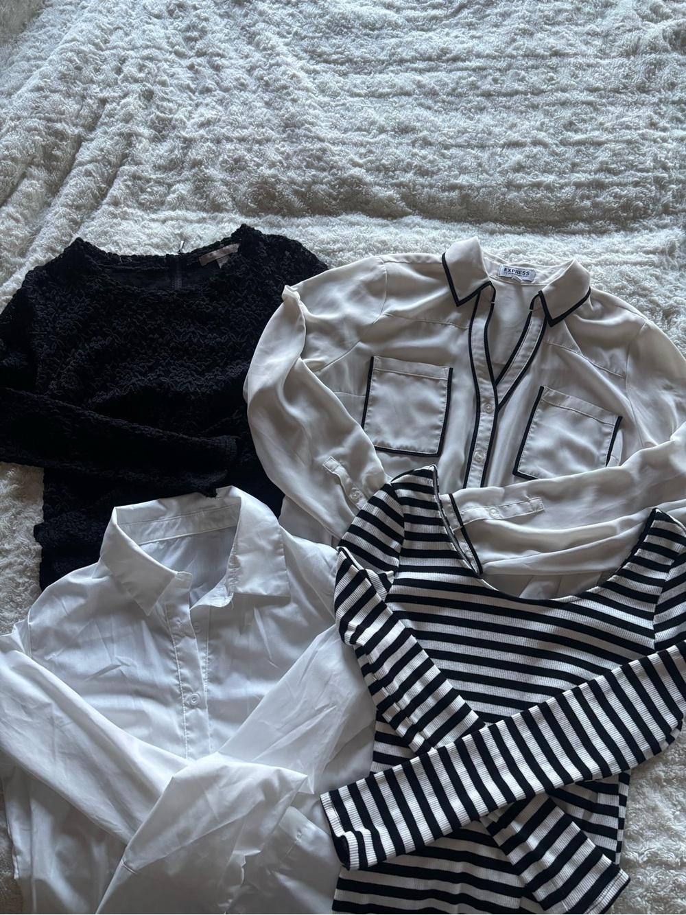 Mixed Women Tops Bundle - Black, White, Striped
